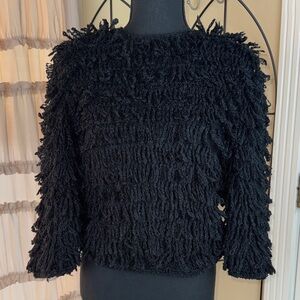 Black Textured Women Sweater